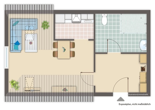 2. Obergeschoss - Etagenwohnung mit 32,96 m&sup2; in Münster / Altstadt zur Miete