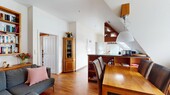 Blick aus dem Wohn- und Essbereich - 2 Zimmer Dachgeschoßwohnung in Norderney