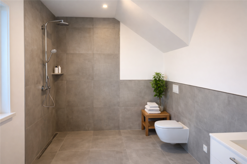 Badezimmer im Erdgeschoss - Altersgerecht und barr - Etagenwohnung mit 125,00 m&sup2; in Husum zur Miete
