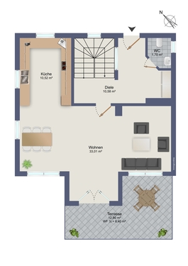 Erdgeschoss - 5 Zimmer Einfamilienhaus in München-Trudering