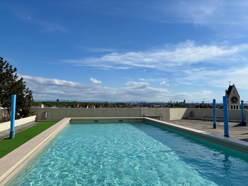 Frisch sanierte Schwimmbad der Dachterrasse - 