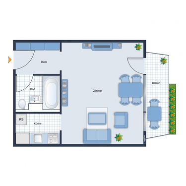 1-Zimmerwohnung - 