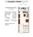 Grundriss - 1 Zimmer Etagenwohnung zum Kaufen in München