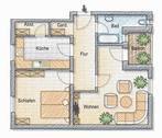 Grundriss - schöne Wohnung m. Loggia und Blick ins Grüne