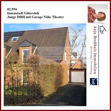 02.594.Junge DHH mit Garage Gütersloh Innenstadt - Junge DHH mit Garage Nähe Theater Gütersloh - provisionsfrei für Käufer
