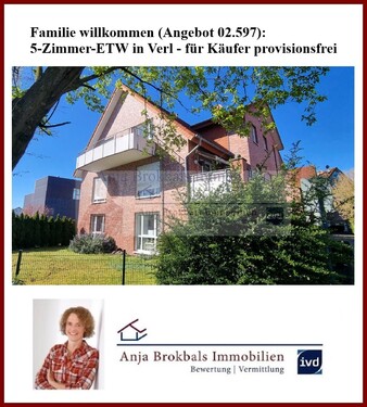 Gefällig mit Balkon - Familie willkommen: 5-Zimmer-ETW in Verl - für Käufer provisionsfrei