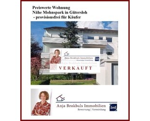 Preiswerte Wohnung Nähe Mohnspark in Gütersloh - provisionsfrei für Käufer