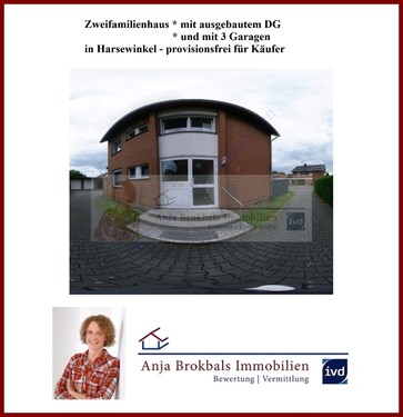 Wohnhaus mit 3 Garagen in Harsewinkel - Zweifamilienhaus mit ausgebautem DG und 3 mit Garagen in Harsewinkel, provisionsfrei für Käufer