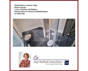 Modernisiert, zentral, ruhig, kl. Garage, 3- bis 4-Zimmer mit Balkon, Obergeschoss in einem Zweifamilienhaus - Gütersloh