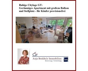 Ruhige Citylage GT: Geräumiges Apartment mit großem Balkon und Stellplatz - für Käufer provisionsfrei - Gütersloh