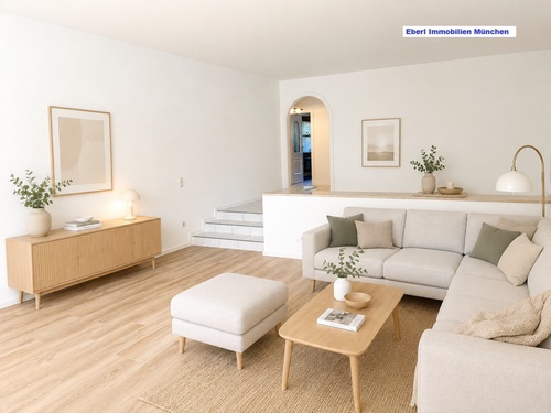 Ansicht Wohnen möbliert mit KI - Ihr neues Zuhause mit Garten & Terrassen – großzügig wohnen, ankommen und wohlfühlen! Jetzt Besichtigung vereinbaren.