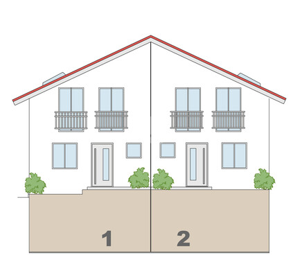 Nordansicht Haus 1 & 2 - 