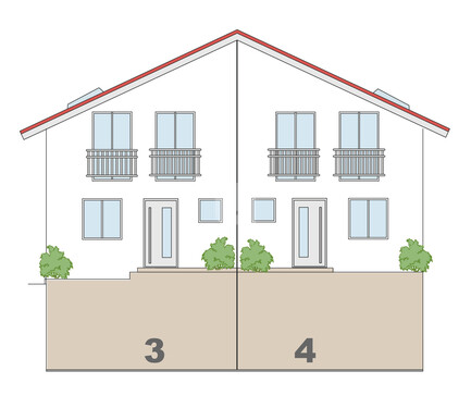 Nordansicht Haus 3 & 4 - 