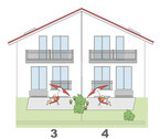 Südansicht Haus 3 & 4 - 