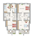 Grundriss Obergeschoss Haus 1 & 2 - 