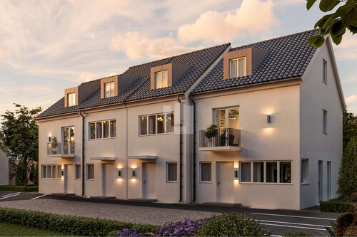 Frontansicht Abendstimmung - Maisonettenwohnung in Olching