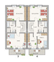 Grundriss Obergeschoss Haus 3 & 4 - 
