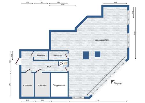 13357 - Ladengeschäft - Eisdiele, Blumenladen, Fleischerei, Döner oder....Gewerberäume mit 2 Kühlzellen! 54m² Lager mietfrei