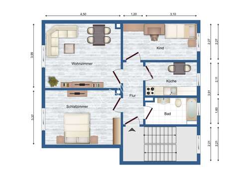 3 Zimmer Wohnung 2023 - Helle, freundliche 3 Zimmer Wohnung mit EBK in der Waldsiedlung