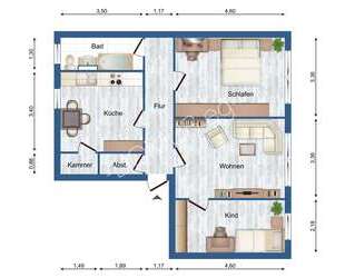 Frisch renovierte 3 Zimmer Wohnung - Galenbeck