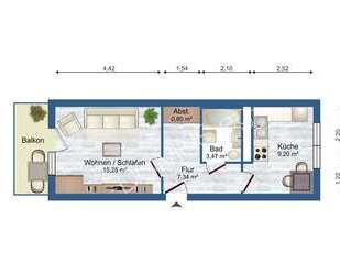 Gemütliche 1-Zimmer-Wohnung im HP mit Balkon und Dusche - Schmölln