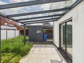 Terrasse mit Glasüberdachung - Doppelhaushälfte mit 126,66 m&sup2; in Wiefelstede zum Kaufen