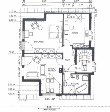 Grundriss - Moderne Dachgeschosswohnung - 940,00&nbsp;EUR Kaltmiete, ca.&nbsp; 79,60&nbsp;m&sup2;&nbsp;Wohnfl&auml;che