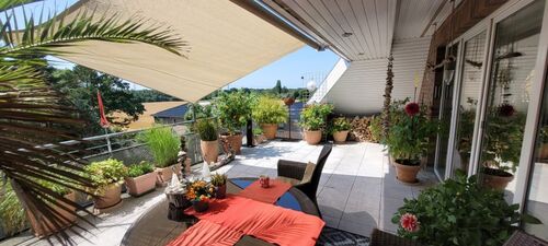 Dachterrasse - Blick Süd-West - mit Möglichkeit zu gärtnerischer Entfaltung - 5 Zimmer Einfamilienhaus in Barsbüttel