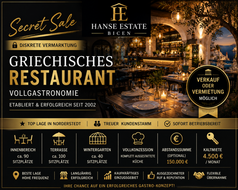 Interesse geweckt? Rufen Sie mich gerne an! - VERKAUF oder Vermietung! Restaurant mit Terrasse und Wintergarten in Top-Lage!