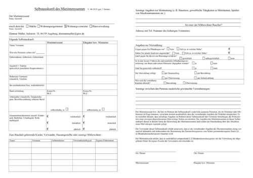 2025 Selbstauskunft Mieter - 