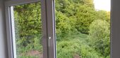 Ausblick Schlafzimmer - Hell & sonnig 3-Zi. DG-Whg. inkl. EBK an max. 1 - 2 Personen NR. zum 1.3.26