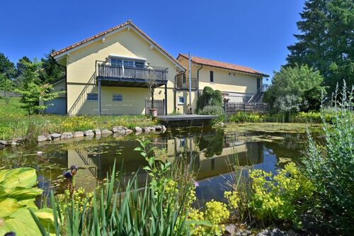 Teich mit Holzterrasse - 