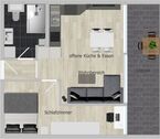 Grundriss - 2 Zimmer Erdgeschoßwohnung zum Kaufen in Düsseldorf