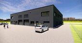 Gewerbehalle 1 Rückansicht - Hochwertige flexible Hallenflächen Ladenflächen mit Büro, einzelne Büroflächen in KFW40