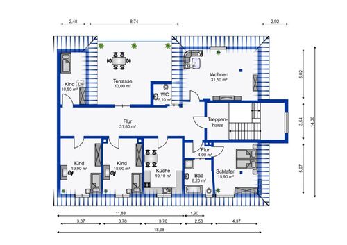 DG-Grundriss 5 Raum - Provisionsfrei* 5 - Raum - Wohnung mit priv. Garten