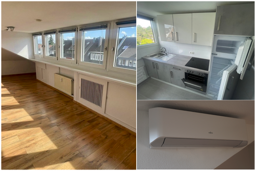 Titelbild - Provisionsfrei* SOFORT FREI! Rhein-nah - 2-Zm Penthouse Oberkassel - renoviert, Klimaanlage Einbauküche 55m²