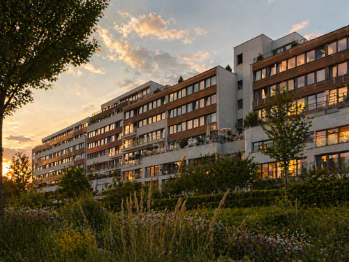 Gebäude Abend - 2 Zimmer Maisonettenwohnung in Rodgau