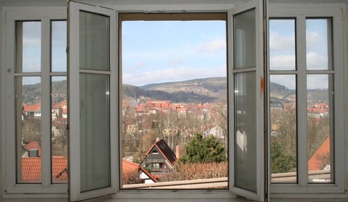 Fenster Ausblick - 60qm 2-Raumwohnung Nähe Jena (Kahla)