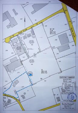Rauhe Str. 14, Rees, amtl. Lageplan markierte Grenzen - 