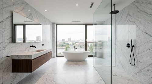 Bad - Luxuriöse Wohnung mit Hafenblick in der HafenCity