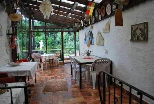 Wintergarten Blick in Garten - 