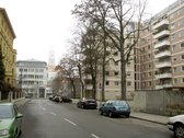 Hochfeldstrasse mit St. Ulrich im Hintergrund - 