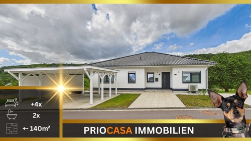 Erdorf Titelbild 3 - Bungalow in Bitburg Neubau 2022 ca. 140 m² Wohnfläche 520,00 m² Grundstücksfläche KfW 40 Traumhafte Lage mit Aussicht