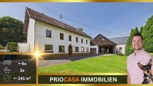 Kopie von Kopie von Kopie von TITELBILD INSERATE Tobias Martin (1) - Historisches Anwesen mit 241 m² Wohnfläche & 36.000 m² Grundstück Alsbach 14, 54675 Mettendorf – ca. 12 min Vianden, 22 min Diekirch, 22 min Echternach