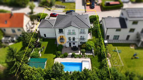 Luftbild Garten2 - 8 Zimmer Einfamilienhaus zum Kaufen in Geisenhausen