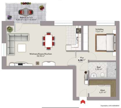 Grundriss Wohnung 5 - Exklusive Neubauwohnungen im Zentrum von Ostercappeln