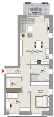 66241111-Grundriss Wohnung 6.jpg - Exklusive Neubauwohnungen im Zentrum von Ostercappeln