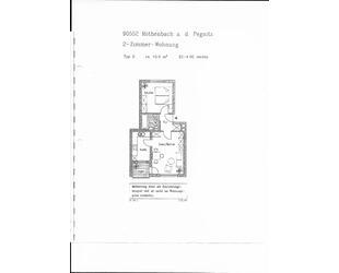 2-Zi-Whg., 45qm, mit Loggia - 380,00 EUR Kaltmiete, ca.  45,00 m² Wohnfläche in Röthenbach an der Pegnitz (PLZ: 90552)