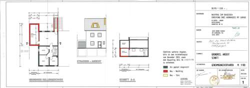 Neubau PKW-Garage m. Keller(Nachtrag) - Plan Schnitt usw (1) - 