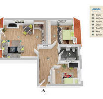 Großzügige 3-Zimmer-Wohnung mit Balkon und Einbauküche in Nürtingen-Raidwangen